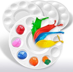 Plastic Paint Tray Palettes for Kids – Lightweight 4-Piece Set for Art Projects