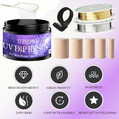 YEPYEPGO UV Resin Dip for Wire Flowers Kit, Crystal 0.5 millimeters, Clear