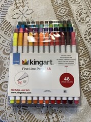 KINGART 48pc Fine Line Color Ink Pens, Size 0.4 mm NEW FAST SHIPPING