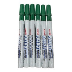 6 Markers Uni-Paint 63704 PX-21 Oil-Based Paint Marker Green Fine Line