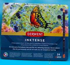 Derwent Inktense Professional Pencils 24 Tin Set Assorted Water-Soluble Colours