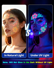 Glow in the Dark Face Paint Markers, 10 Colors UV Neon Body Paint Pens, Waterpro