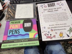 Bindy Australia Skimboard Paint Pens Set Stencils Notebook Case New