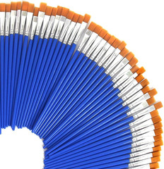 Wide Flat Paint Brushes Set with Nylon Hair, Small Brush Bulk for Detail Paintin