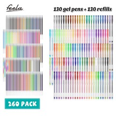 Pens Set, 260 Pack 130 Colored Pens Plus 130 Refills for Adult Coloring Books…
