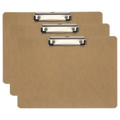 8.9 x 12.4″ Horizontal Clipboard,3 Pcs Landscape Layout Hardboard,Brown