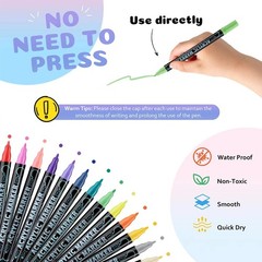 12/24/36/48 Colors Dual Tip Acrylic Paint Pens for Rock Wood Glass DIY Crafts