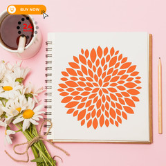 DZXCYZ 80 Pcs 3 x 3 Inch Stencils for Painting on Wood, 3 Inch, Flower Style