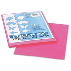 Tru-ray Sulphite Construction Paper – 12″ X 9″ – Shocking Pink (103013)
