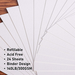 Watercolor Sketchbook A5 (8.3″ X 5.8″), 24 Sheets 100% Cotton Cold Press 300GSM