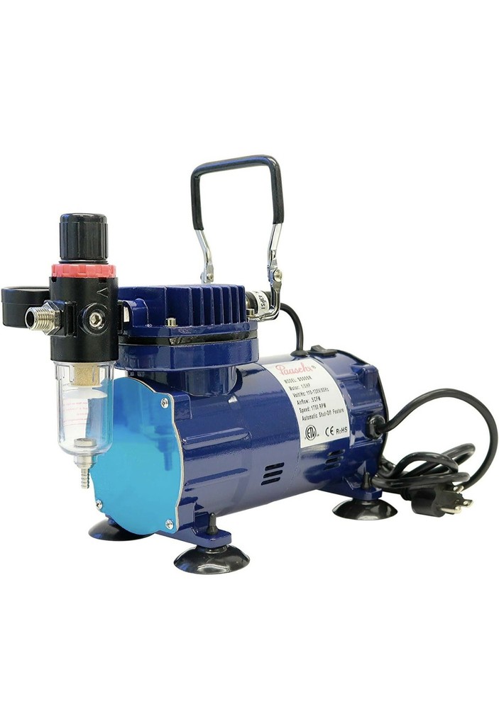 Paasche D500SR 1/5 HP Oilless Compressor with Regulator and Moisture Trap – Blue