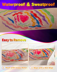 Glow in the Dark Face Paint Markers, 10 Colors UV Neon Body Paint Pens, Waterpro