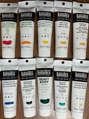 liquitex acrylic heavy body paint lot of 20. No Repeats. 2 Oz Tubes