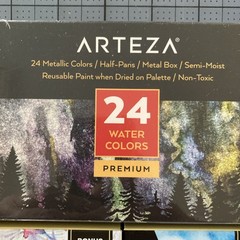 LOT OF 72 ARTEZA Half Pans Metal Storage Tin + watercolors Travel Sets 297LP