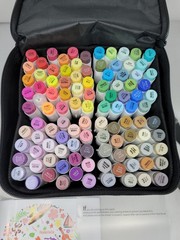 Ohuhu Alcohol Markers 104-color Double Tipped Brush & Chisel- Refillable Markers