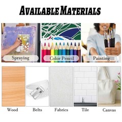 12Pcs Large Art Stencils for Crafts Reusable, Net 11×7 inches/28×18 cm, White
