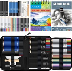 76 Drawing Sketching Kit Set – Pro Art Supplies with Sketchbook & Watercolor