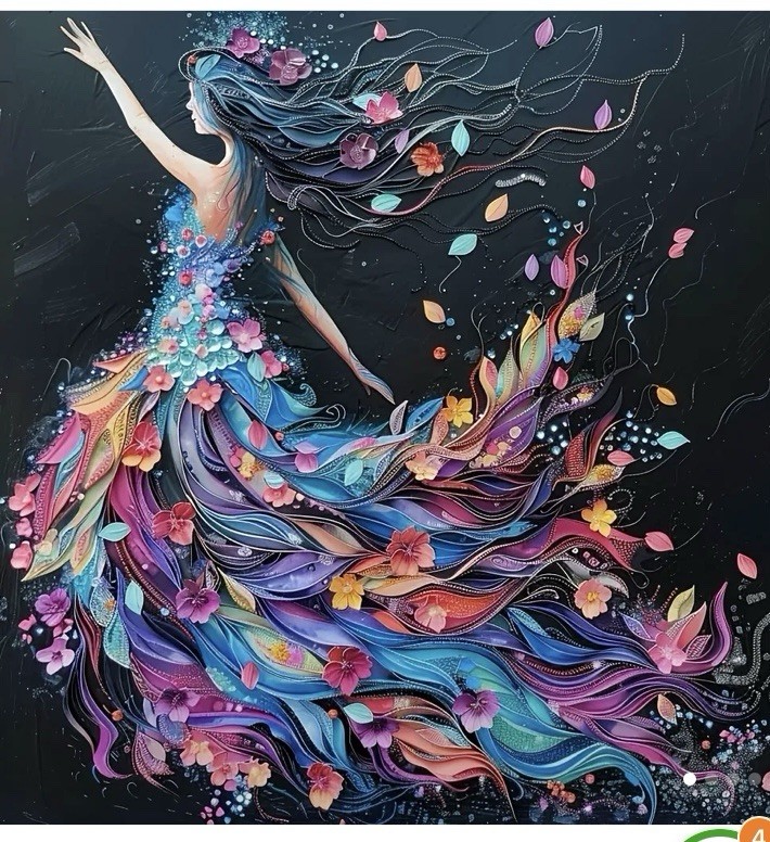 Artistic Boho Dancer Diamond Painting Craft Kit-Size 7.8X7.8”