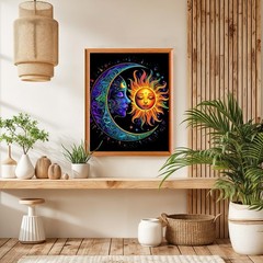 Lxmsja Moon Paint by Numbers Kit for Adults, Sun 16×20 inches, black#419