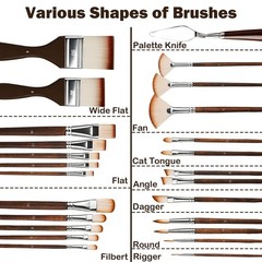 25pcs Paint Brushes Set Professional Acrylic Paint Brushes Artist Series with…