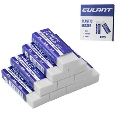 EULANT Pencil Erasers 10 Pieces, White 2B Rubbers for 10 Pack,