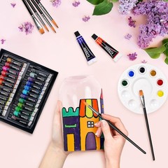 Colorful Stain Glass Paint Set 9.6 Fl Oz (Pack of 1), 0.4 24)