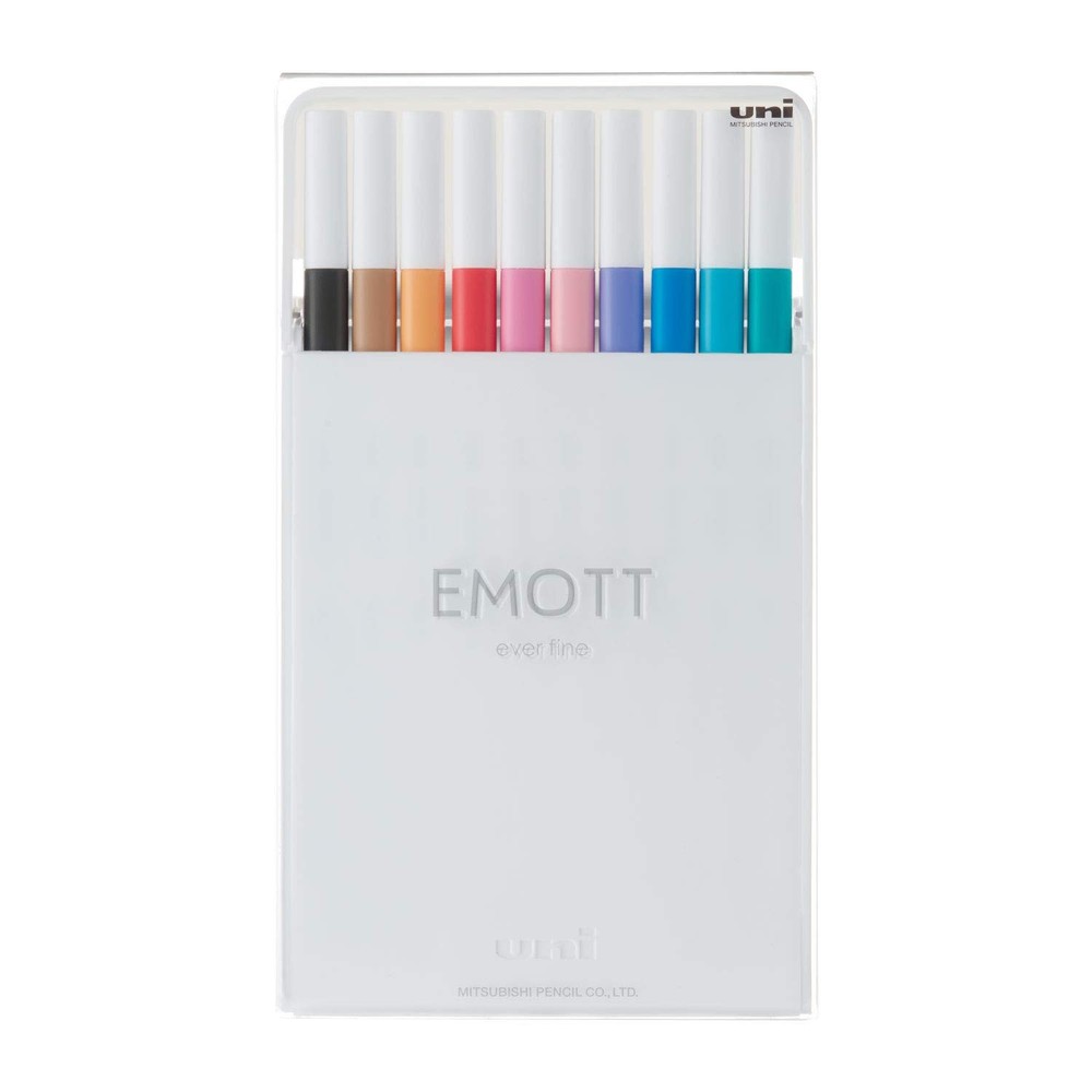 Fineliner Pen Set Uni EMOTT 2 10 Colors Art Writing Drawing Sketching Tool
