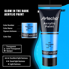 Glow in the Dark Paint, Neon Blue Paint (120Ml / 4.05Oz) Tubes, Art Craft Paints