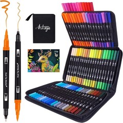 72 Colors Art Paint Markers, Dual Tip Acrylic Paint Pens with Brush Tip & Fi