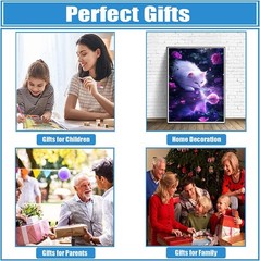 DPHERO White Cat Diamond Painting Kits for Beginners Adults,5D DIY USYZ773