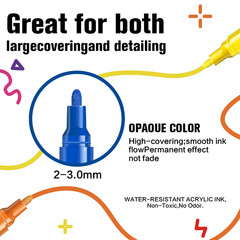 12/18/24Pcs/Set Acrylic Graffiti Marker for Fabric, Canvas, Rock, Glass, Wood