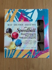 Speedball Block Printing Ink Starter Set 6 Tubes Water Soluble 1.25 oz #3470 NEW