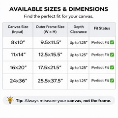 Premium Canvas Floating Frame – 1.25″ Gallery Depth Floater Frame with Faux W…
