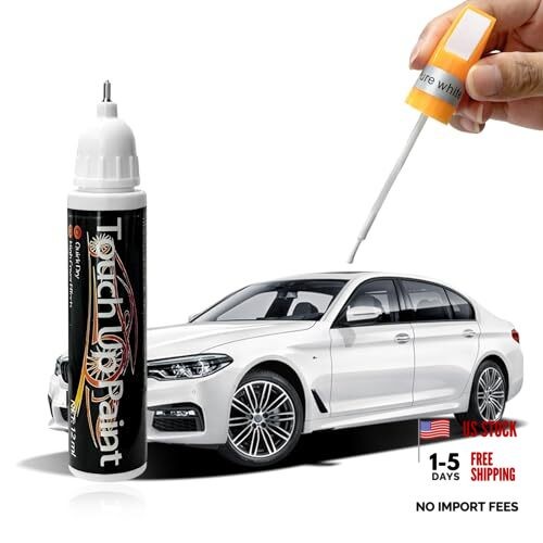 Touch Up Paint Pen for Cars, 2 in 1 Quick Drying Touch Up Pen Lasting White