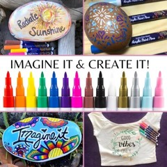 14 Pcs Acrylic Paint Marker Pens Waterproof 0.7mm Fine Tip Art Rock Painting DIY