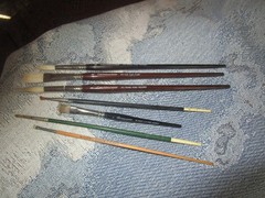 Grumbacher Lot of Professional Artist Brushes Long & Short Handled