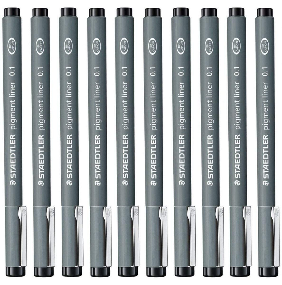 STAEDTLER Staedtler 1.0 mm Pigment Liner Fineliner Pack of 10