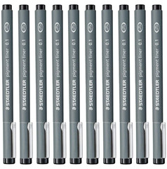 STAEDTLER Staedtler 1.0 mm Pigment Liner Fineliner Pack of 10