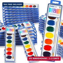 36 Pack Watercolor Paint Set, 8 Colors Washable Water Color with Paint Brush, Wa