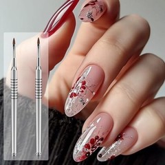 2 Pack 3D Nail Art Brush for Acrylic, Kolinsky Acrylic Nail Brushes Set, Nail