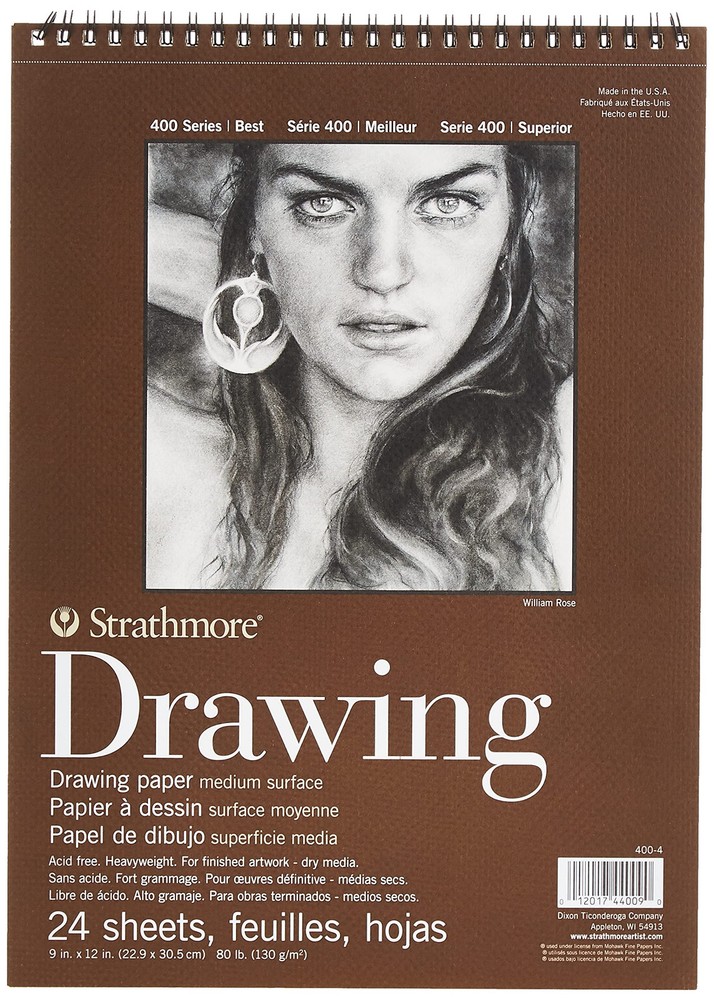 Strathmore 400 Series 9×12 Cream Drawing Pad 24 Sheets 80 lb Acid Free Paper
