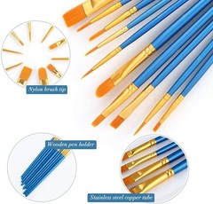 Durable 10-Pack Artist Quality Brushes for Watercolor, Oil & Acrylic Painting