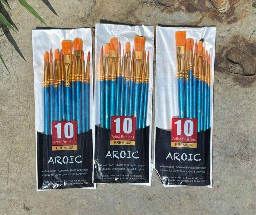 Premium Assorted Artist Paint Brushes Set Pieces, Aroic Premium 30 Total Brushes