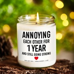 Younift Candle, 1 Year Anniversary, Gifts for Boyfriend, Medium, White
