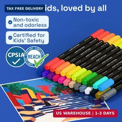 ARTISTRO 24 Acrylic Paint Markers – Paint Pens for Drawing – For Fabric, Rock, G