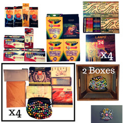 Mega Art Studio Starter 50lbs 1,149 Items Paints, Pastel, Charcoal, Watercolor