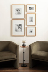 Gallery Contemporary Rectangle Minimal Graphic Framed Art Set of 5; Varying Size