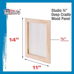 11″ x 14″ Studio 3/4″ Profile Depth Artist Wood Pouring Panel Boards Pack of 3