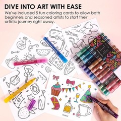 24 Glitter Markers Set Non-Toxic Water-Based Extra Fine Point Creative Art New