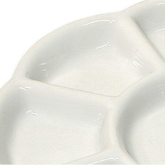 The Beadsmith Ceramic Mixing Palette, Sunflower Design Bead Tray, 5.5″, White
